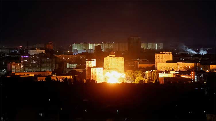 Russia's attack on Kyiv kills five, sparks fires, Ukraine says
