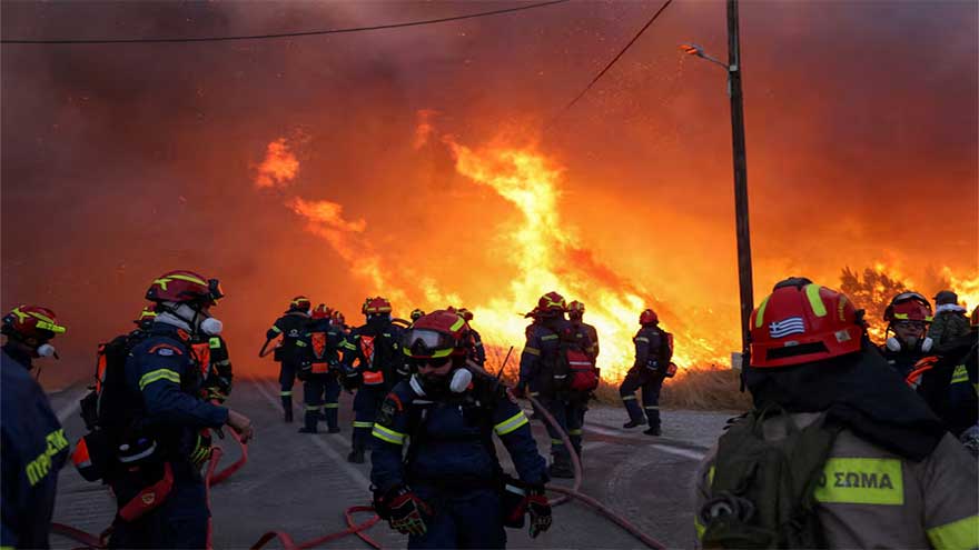 Greek island of Chios declares emergency as wildfires rage for second day
