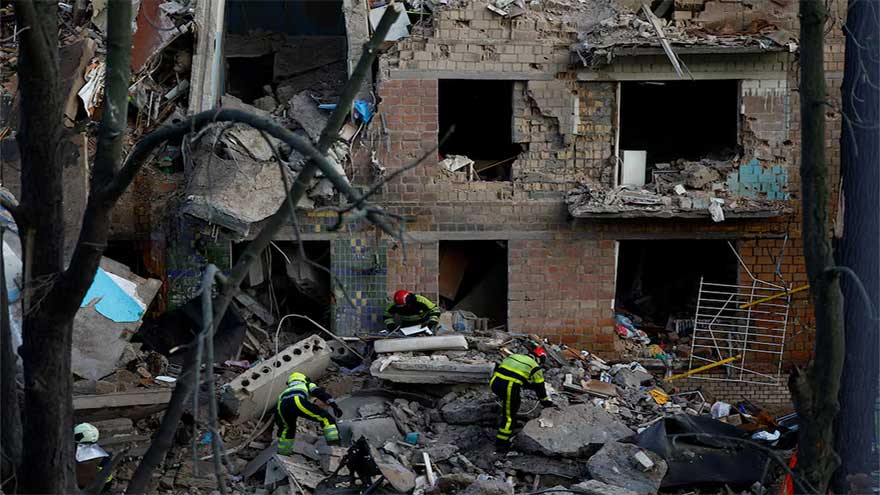 Russian attacks on Kyiv area kill 10 and injure dozens, Ukraine says