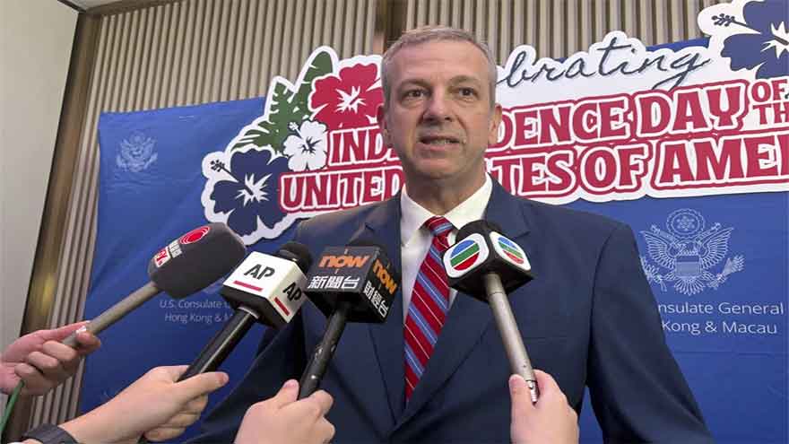 The top US diplomat in Hong Kong criticizes China and the city for curtailing freedoms