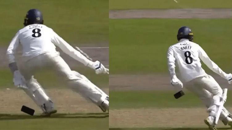 Lancashire cricketer drops phone mid-run in County Championship gaffe