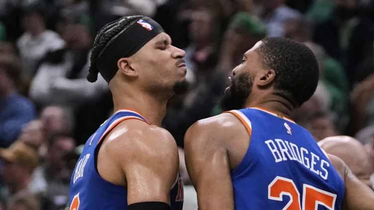 Knicks come from 20 down, beat Celtics 108-105 in OT as Bridges' steal preserves Game 1 win