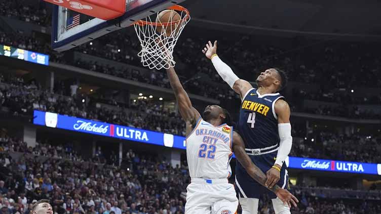 Shai Gilgeous-Alexander scores 25 points and leads Thunder past Denver 92-87 to tie series 2-2