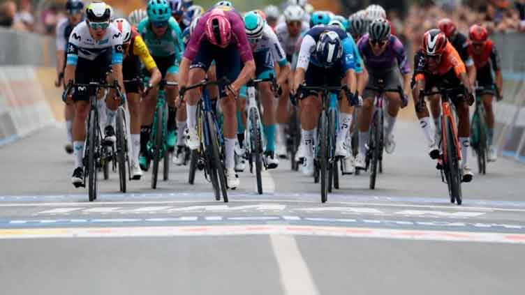 Cyclist hit by goat during third stage of race