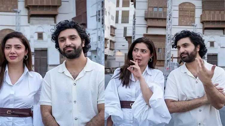 Fans expect collaboration for new venture as Mahira Khan, Ahad Raza Mir spotted in Jeddah