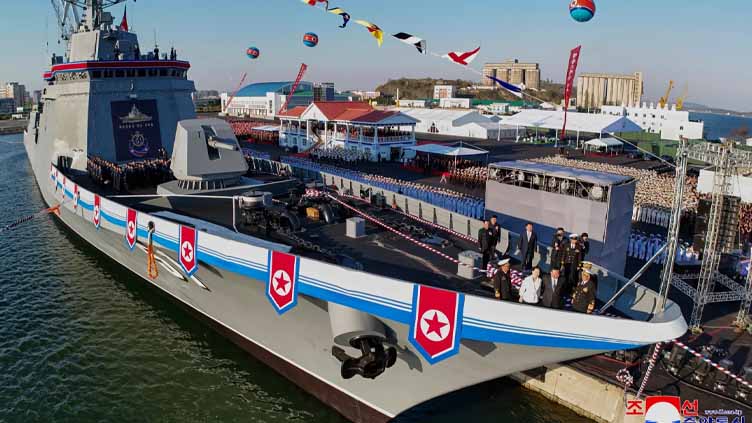 New North Korea warship is damaged at its launch ceremony attended by Kim Jong Un