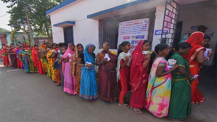 Indians vote in a state election in Bihar seen as key test for Prime Minister Modi