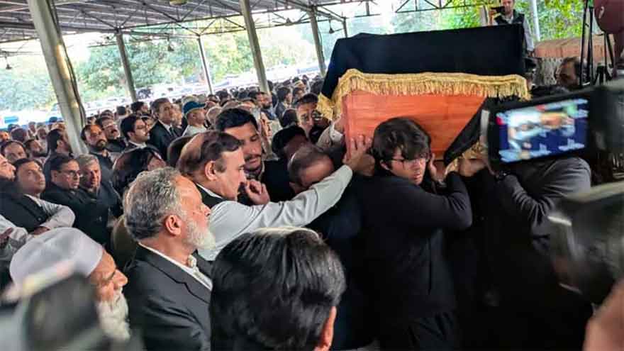 Funeral prayers for Senator Irfan Siddiqui offered in Islamabad