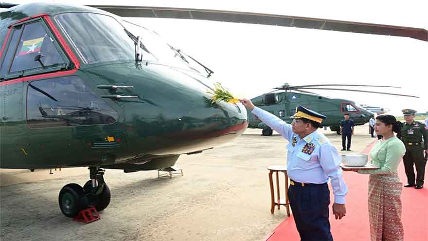 Myanmar military takes delivery of helicopters and aircraft from Russia and China