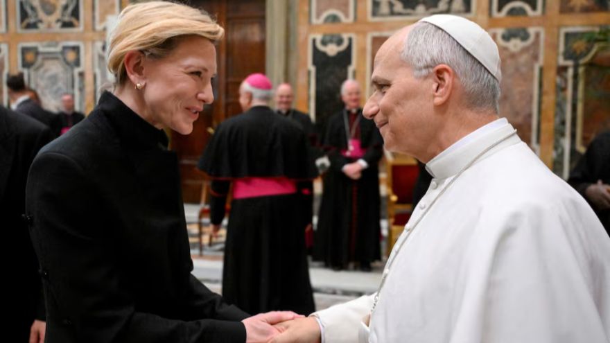 Pope hosts Hollywood stars at Vatican, laments decline in movie-going