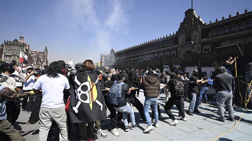 Clashes erupt in Mexico City anti-crime protests, injuring 120