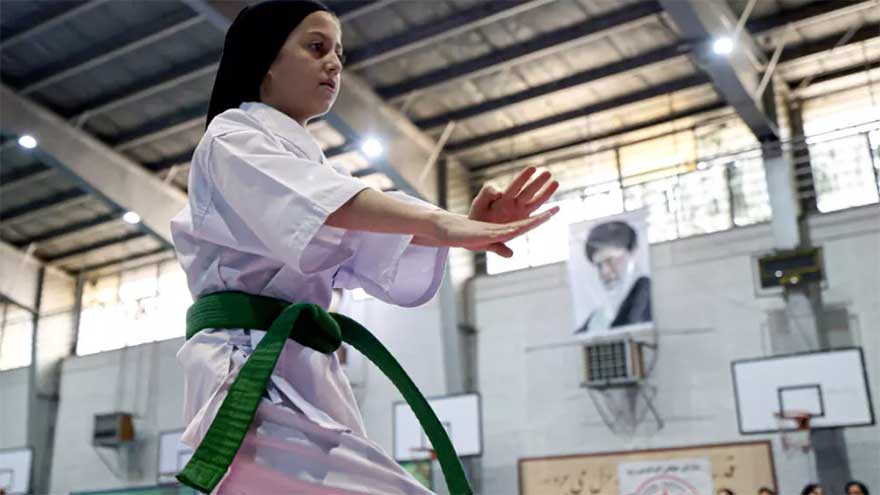 Iran girls kick down social barriers with karate