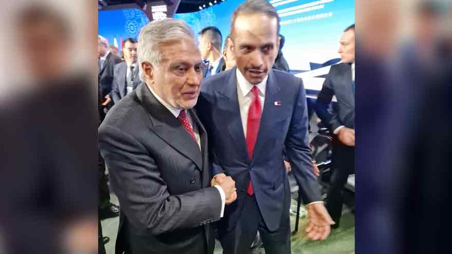 Dar, Qatari PM discuss bilateral ties on sidelines of SCO summit in Moscow