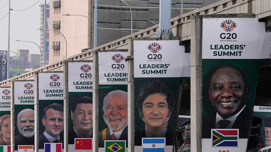 Leaders arrive for a first African G20 summit overshadowed by a rift between the host and the US