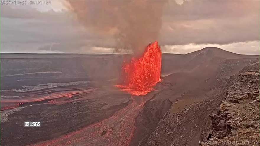 Lava spews out of Hawaii's Kilauea Volcano
