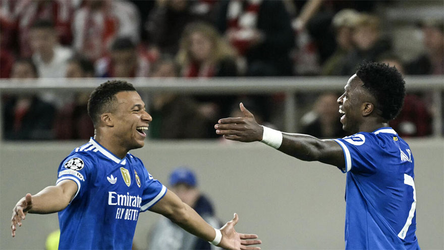 Mbappe hits four as Real Madrid hold off Olympiacos in thriller