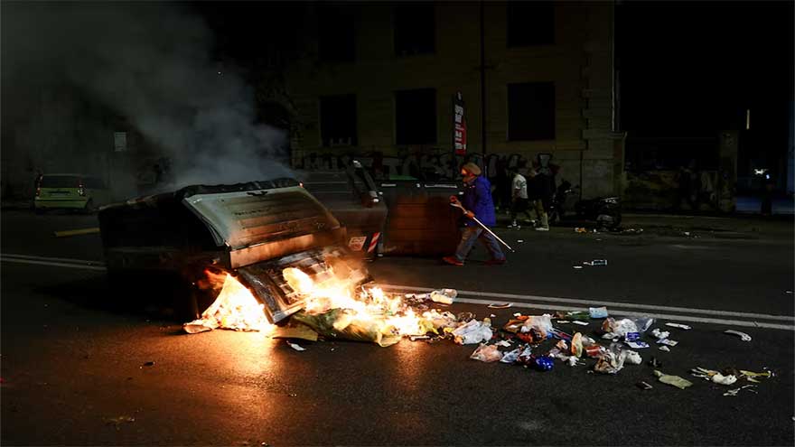 Big crowds, clashes with police on fourth day of Italian pro-Palestinian protests
