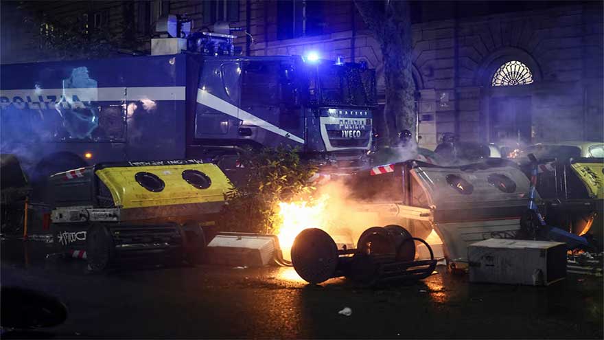 Big crowds, clashes with police on fourth day of Italian pro-Palestinian protests
