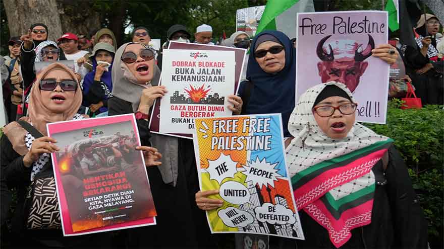 Pro-Palestinian protests on the 2-year anniversary of Hamas' attack on Israel