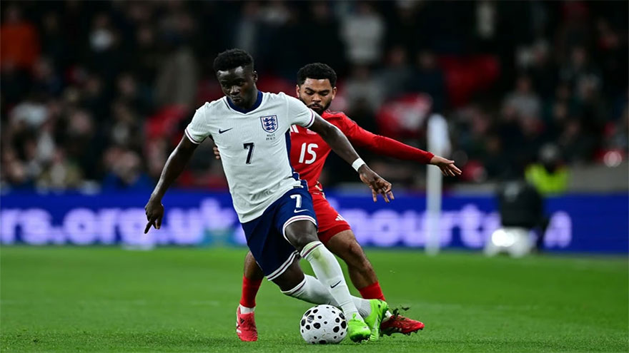 Saka lights up England's confident friendly win over Wales