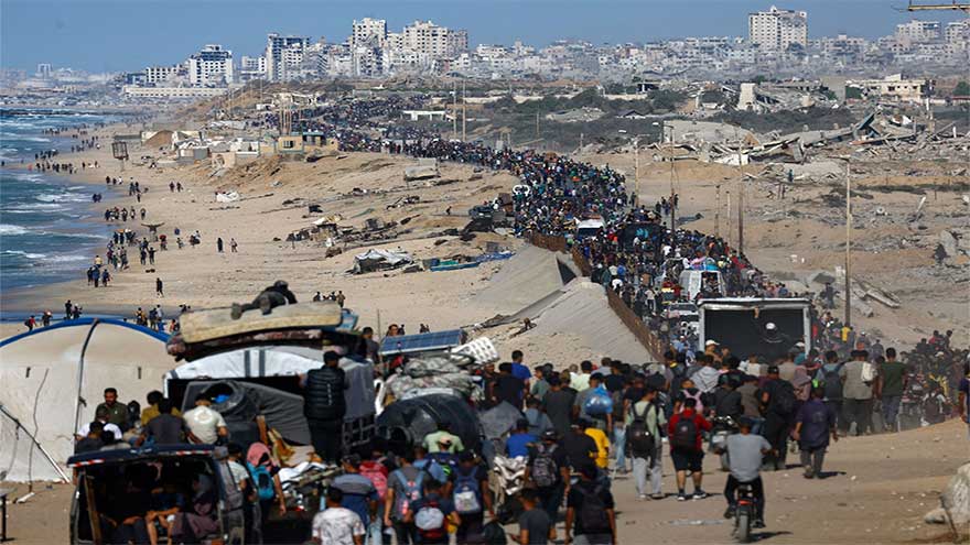 Thousands of displaced Gazans return home as Israel-Hamas ceasefire takes effect