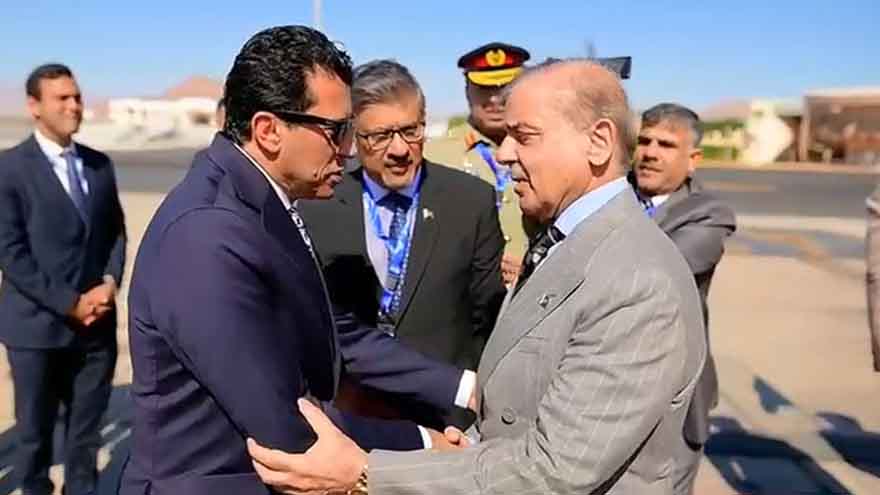 PM Shehbaz arrives in Sharm El-Sheikh to attend Gaza Peace Summit 