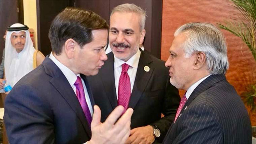 Dar meets Palestinian President Abbas, counterparts from US, Turkiye, Egypt