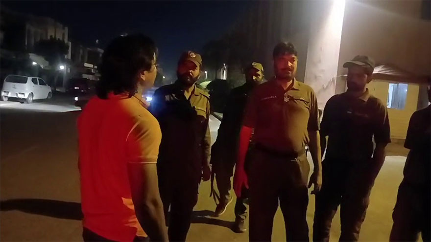 Security personnel redeployed outside Bilawal House in Lahore
