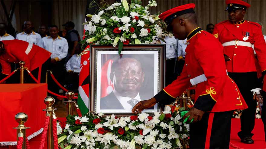 Thousands turn out for funeral of Kenyan opposition leader after deadly week