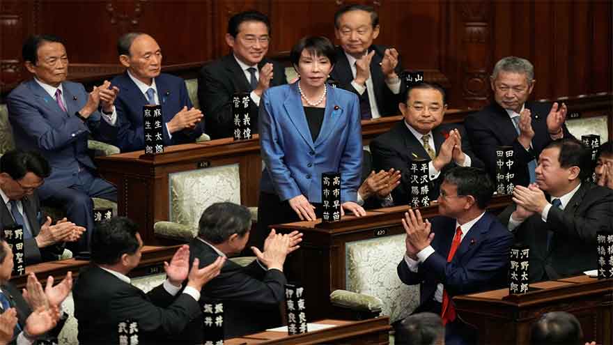 Japan's parliament elects Sanae Takaichi as nation's first female prime minister