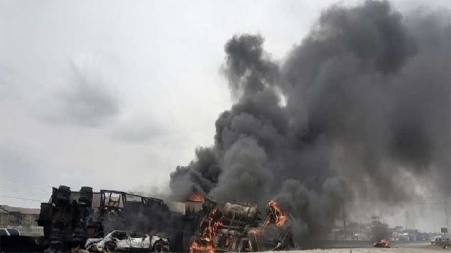 At least 35 killed in Nigeria fuel tanker explosion, road safety agency says
