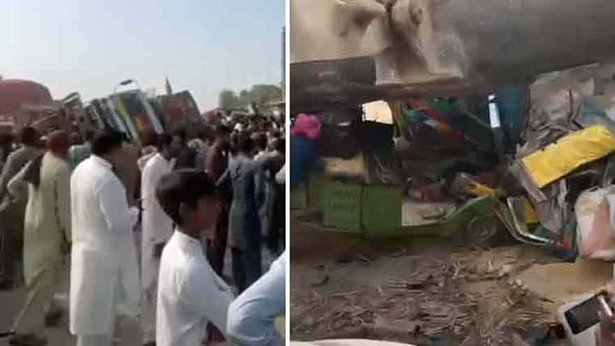 Five dead as truck crashes into school rickshaw in Jahanian