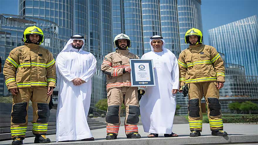 Firefighters set Guinness World Record with Burj Khalifa climb