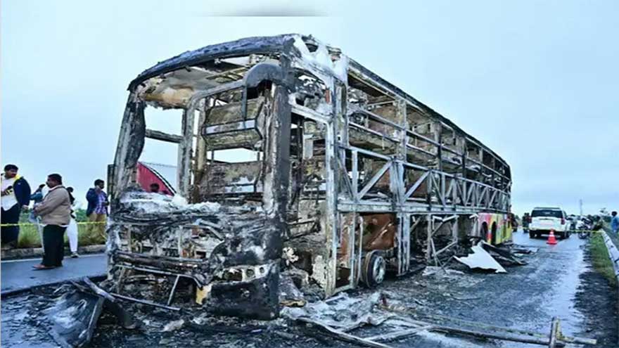 Bus collision blaze kills 20 in southern India, media say