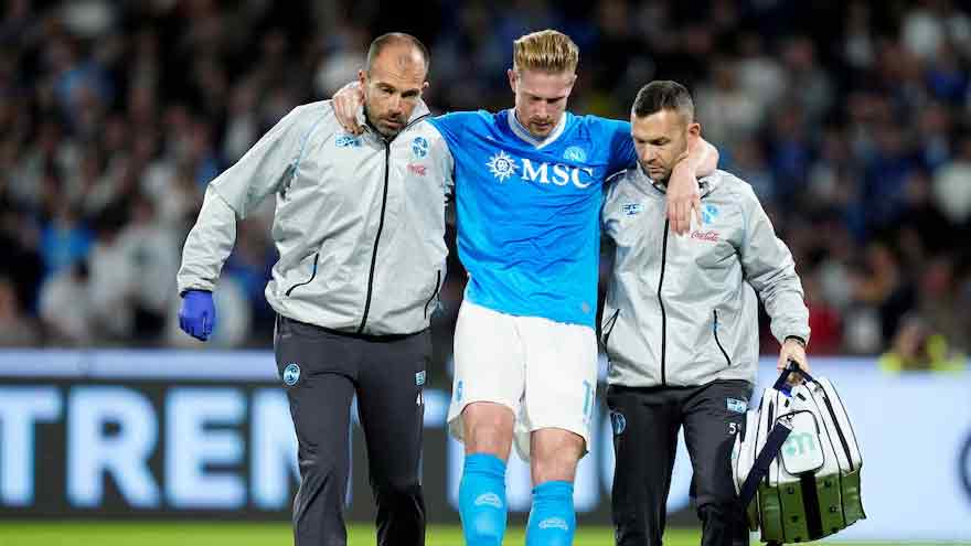 Napoli's De Bruyne sidelined with thigh injury