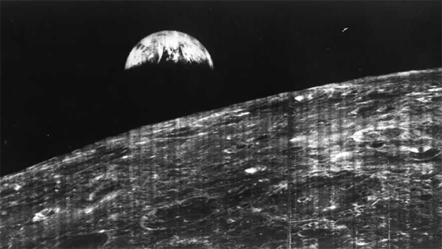 World's first view of Earth from the moon, taken 59 years ago