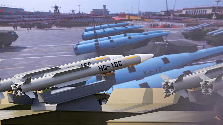 What weapons China put on display at its military parade