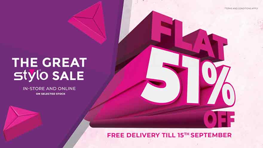 The Great Stylo sale: Flat 51% off in-stores and online