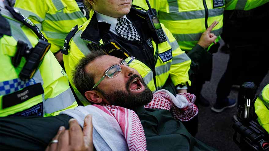 UK police arrest dozens at latest protest for banned Palestine Action