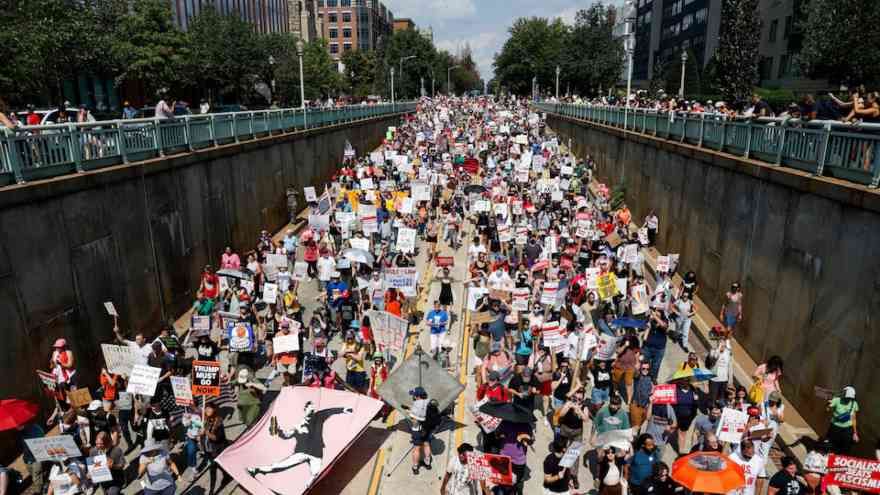 Washington DC residents protest against Trump's troop deployment to the city