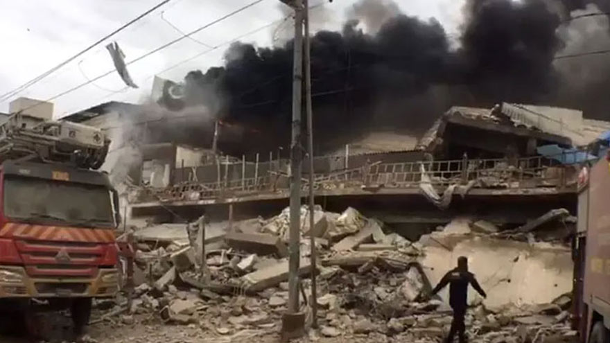 Five injured as garments factory blaze triggers building collapse in Karachi