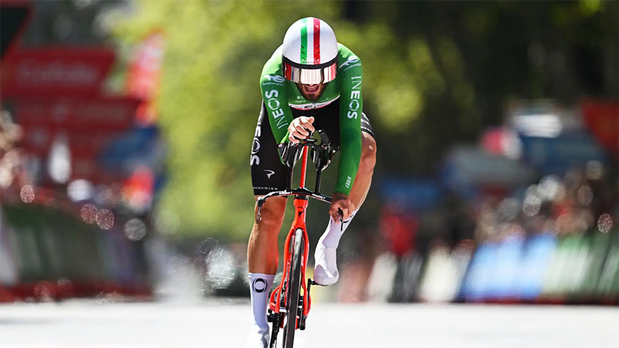 Ganna takes Vuelta stage 18 time trial victory, two protestors arrested