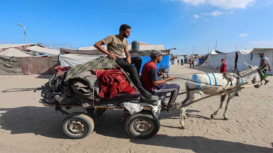 Overcrowded camps force Palestinians back to Gaza City danger