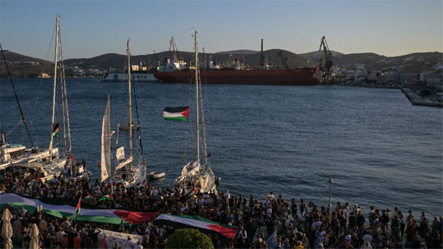 Two ships set sail from Greece to join Gaza aid flotilla