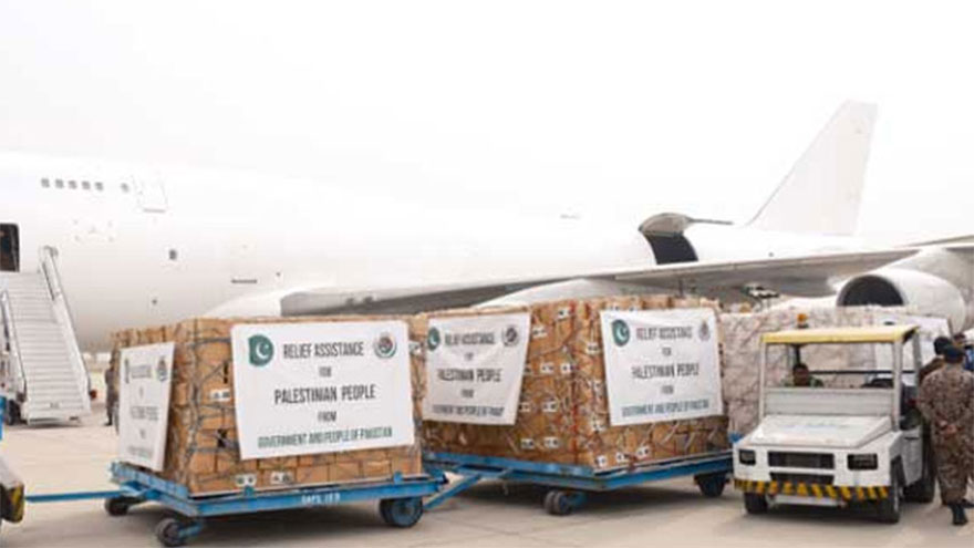 Pakistan's consignment for Gaza arrives in Egypt