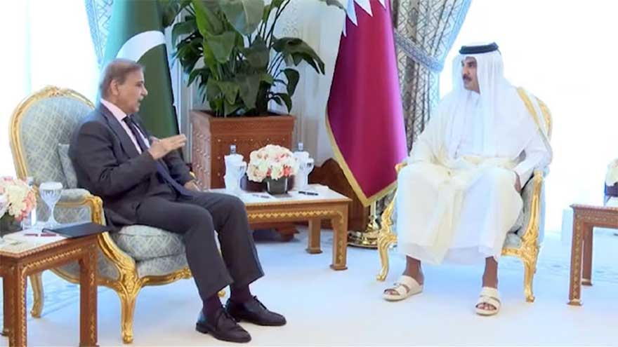 Prime Minister Shehbaz calls for close ties in meeting with Emir of Qatar