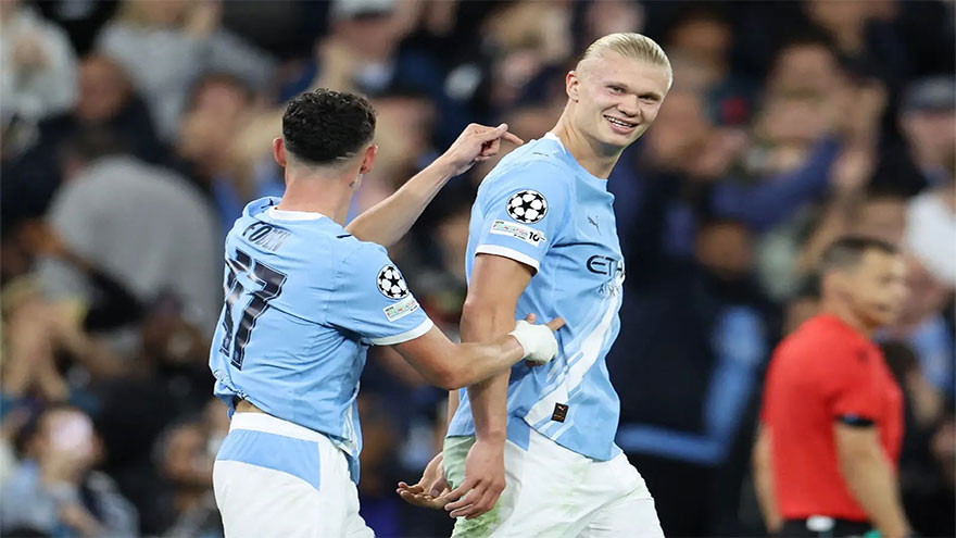 Haaland hits 50 Champions League goals in Man City cruise over 10-man Napoli