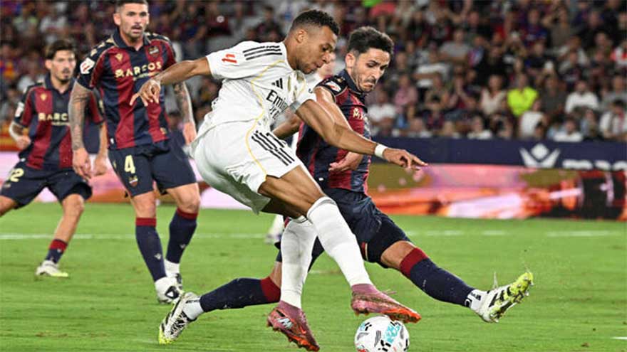 Real Madrid thrash Levante as Mbappe hits brace