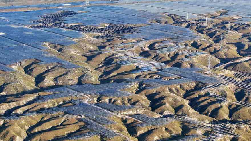 Glimmering sea of solar as China expands desert installation