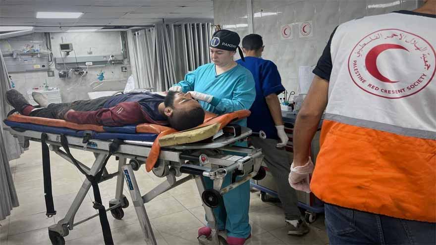 An American nurse in Gaza City films a hospital's collapse as Israeli forces surround it